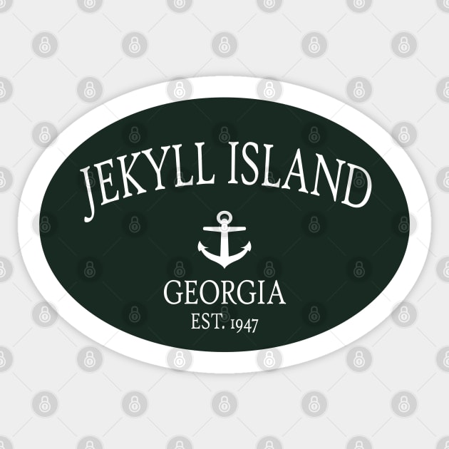 Jekyll Island Georgia Sea Islands Anchor Dark Green Sticker by TGKelly